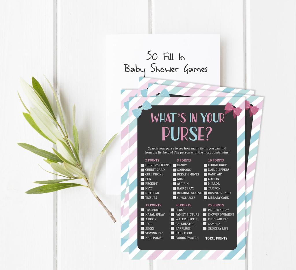 Inkdotpot 50 BabyA AlphabetA ABCA GameA Stripe Gender Reveal Baby Shower Game Ita S A Boy Ita S A Girl Party