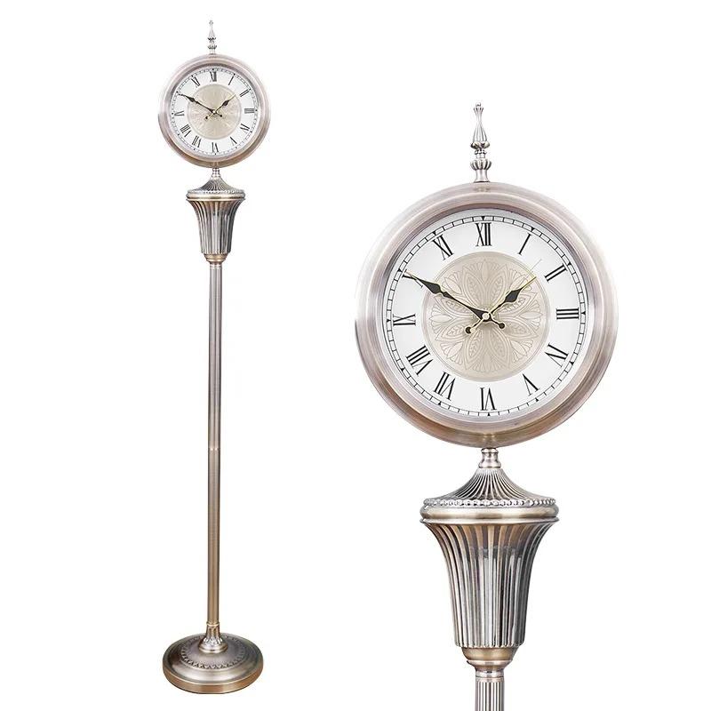 Antique Style Floor Clock Luxury Silent Standing Clocks Retro European Desk Clock for Living Room Decoration and Accessories