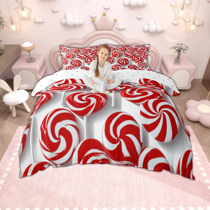 Homewish Kids Xmas Tree Duvet Cover Set For Boys Girls Merry Christmas Bedding Set Happy New Year Gifts Quilt Cover Set