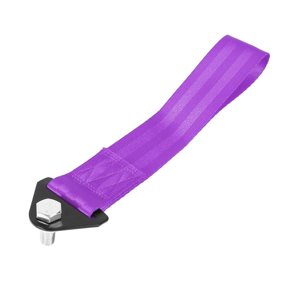 X AUTOHAUX Bumper Trailer Belt Tow Strap Tow Strap Aluminum Alloy Nylon 29 X 4.7cm Murasaki