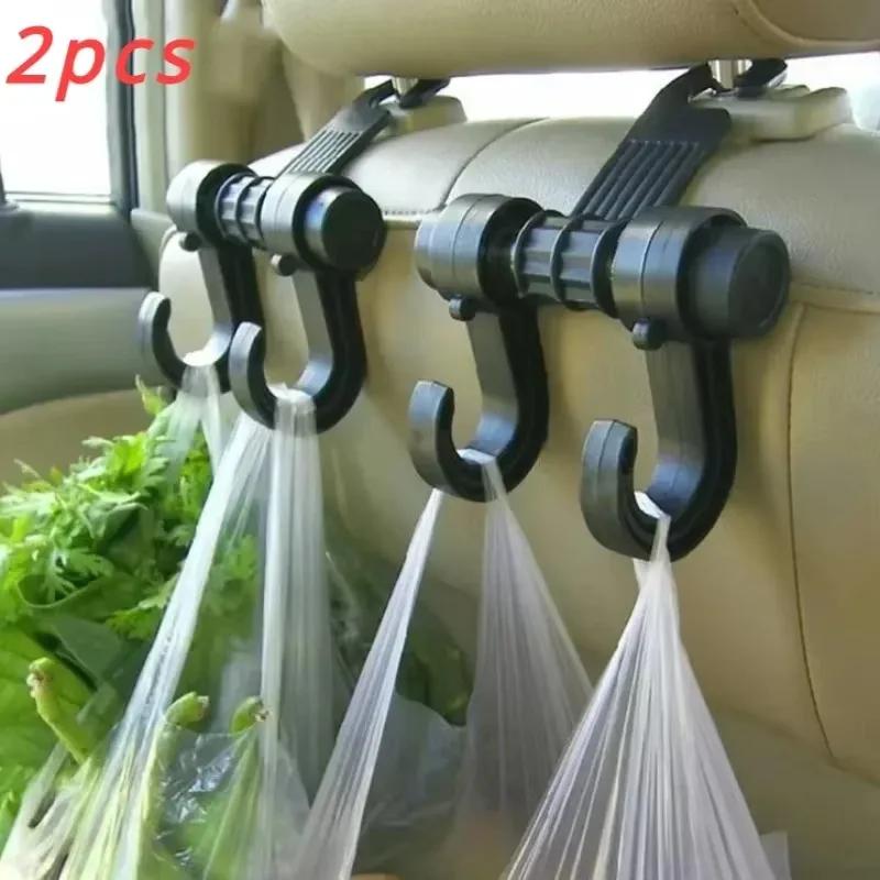 2 Stück Universeller Auto-Sitzrücken-Aufbewahrungshaken Kleinteile-Haken Taschenhalter Multifunktionale Auto-Haken Fahrzeug-Aufbewahrungs-Organizer