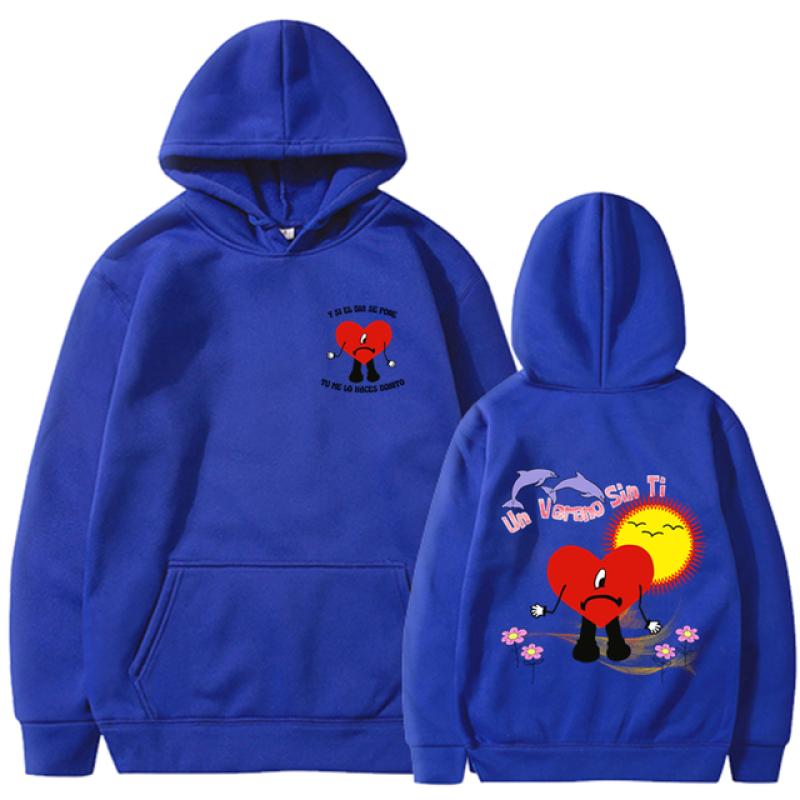 Trendy New Bad Bunny Pattern Printed Hoodie Unisex Hip Hop Street Sports Hoodie High Quality Hot Selling Top 2023