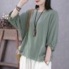 Plus-size Women's Clothing, Summer Short-sleeved Tops, Batwing Sleeve Five-pocket Tops