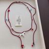 Cute Smooth Surface Matte Color Cartoon Horse Multicolor Beads Pendant Necklaces For Women Adjusting Rope Sweater Chain