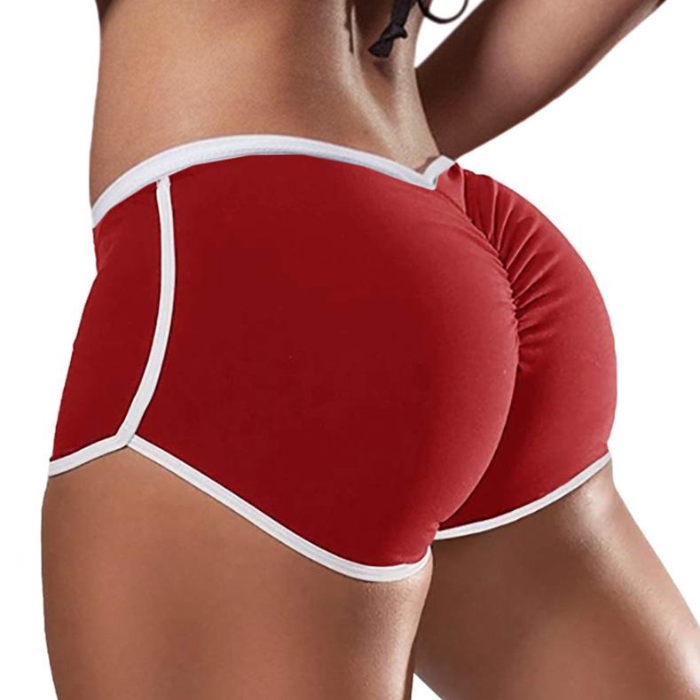 Plus Size Women Low Rise Sexy Running Shorts Butt Lifting Tight Fitted Solid Color Sports Workout Shorts