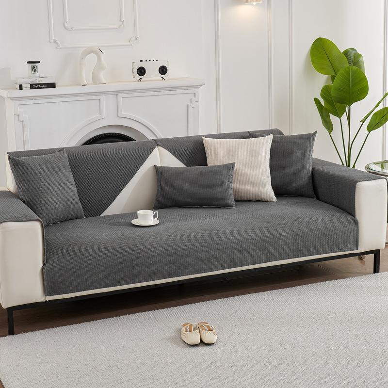 Waterproof Anti-Scratching Sofa Cushion Non-Slip Solid Color Pet Urine Insulation Non-Stick Wool Cover Cover Backrest Cover Towel