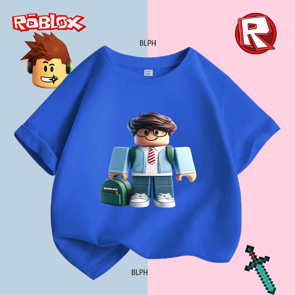 Cute Roblox Character Printed Kids T-Shirt Fashion Casual Short Sleeve Tee for Boys Girls