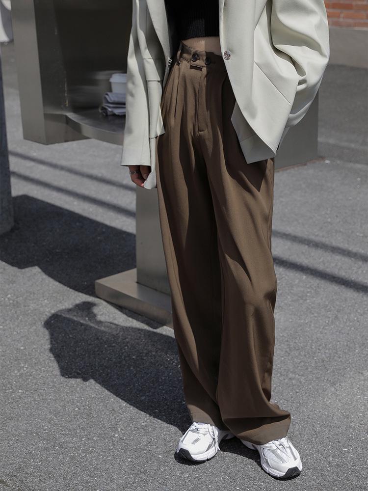 

Jomi Women s High-Waisted Apricot White Wide Leg Pants - Spring Casual Straight Leg with Slimming High-End Drape. Medium шоколад коричневого кольору