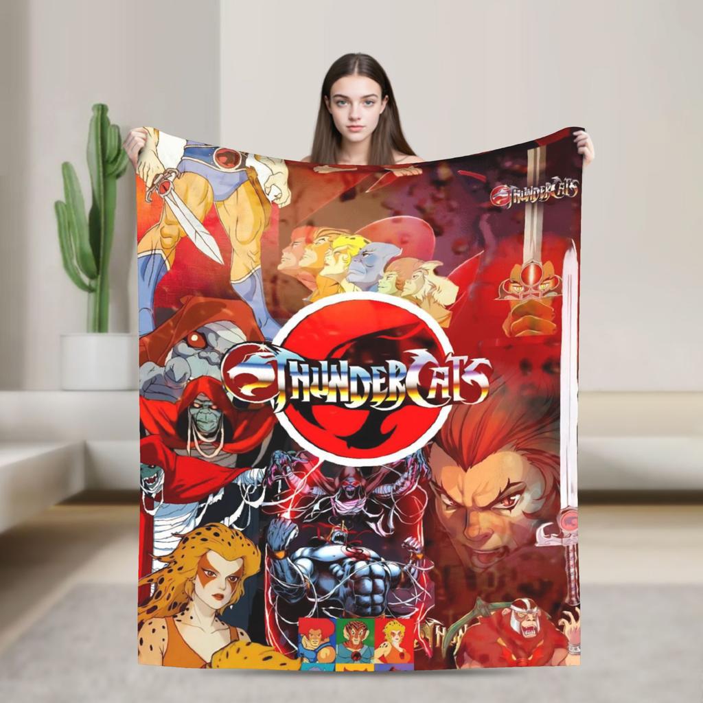 Thundercats Heroische Abenteuerdecke Picknick Flanelldecke für Heimdekoration Superweiche Individuelle DIY-Qualität Tagesdecke Geschenk