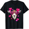 Valentines Day Goat Heart Sunglasses Funny Farm Animal Lover Graphic Tee Casual Soft Cotton T-Shirt
