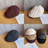 Japanese Coffee Checkered Newsboy Cap For Women With Breathable Wool Fabric For Autumn And Winter Fashion