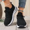 Fashion Casual Breathable Mesh Sports Shoes Women Summer Lace Up Soft Sole Medium Heel Sneaker Fashion Lace Hollow Out Running Shoes