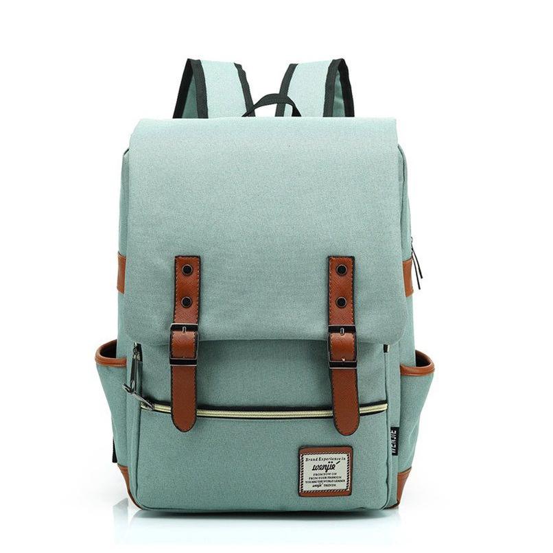 Luxurious Durable Canvas Leather Travel Backpack With Comfortable Shoulder Strap