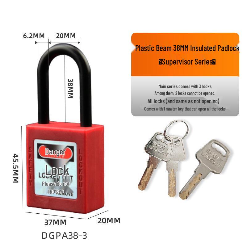 Bedi 38mm Industrial Safety Padlock: Engineering Plastic Insulated Electrical Lockout/Tagout (LOTO)