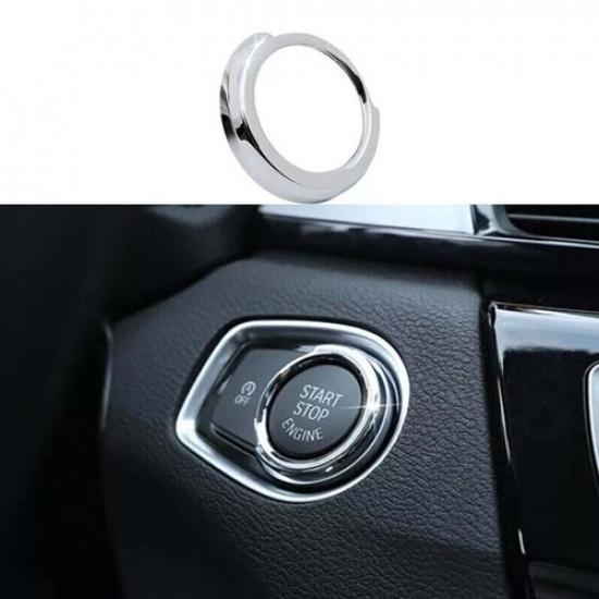 Fit For BMW X2 F39 Car One-Click Startup Button Matte Silver Ring Trim 2018-