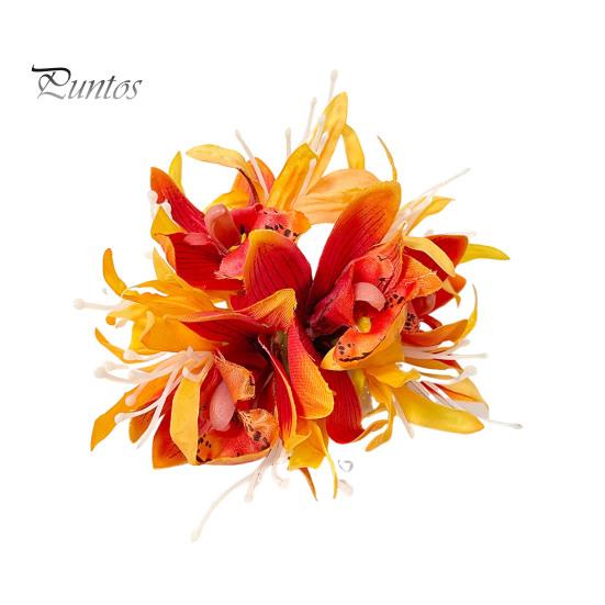 

Заколка для волос в форме цветка женская летняя заколка для волос сбоку 3D-заколка для волос в форме цветка для повседневной носки на различные случаи жизни оранжевый