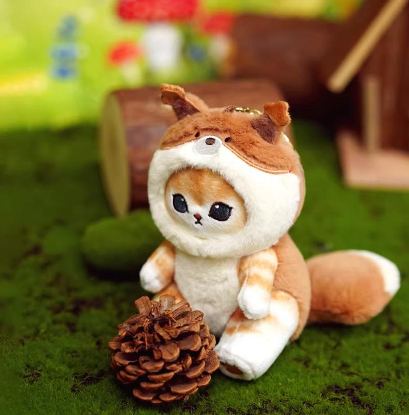 Kawaii Mofusand Keychain Pendant Cartoon Shark Cat Cross-Dressing Doll Backpack Decoration Trendy Plushs Toys Festival Gift