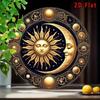 Vintage Tin Sign Sun Moon Wall Art Metal Home Decor