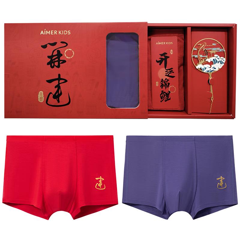 AIMER KIDS Lucky Koi 3A Antibacterial Children s Boxer Briefs 2-Pack Gift Set 175