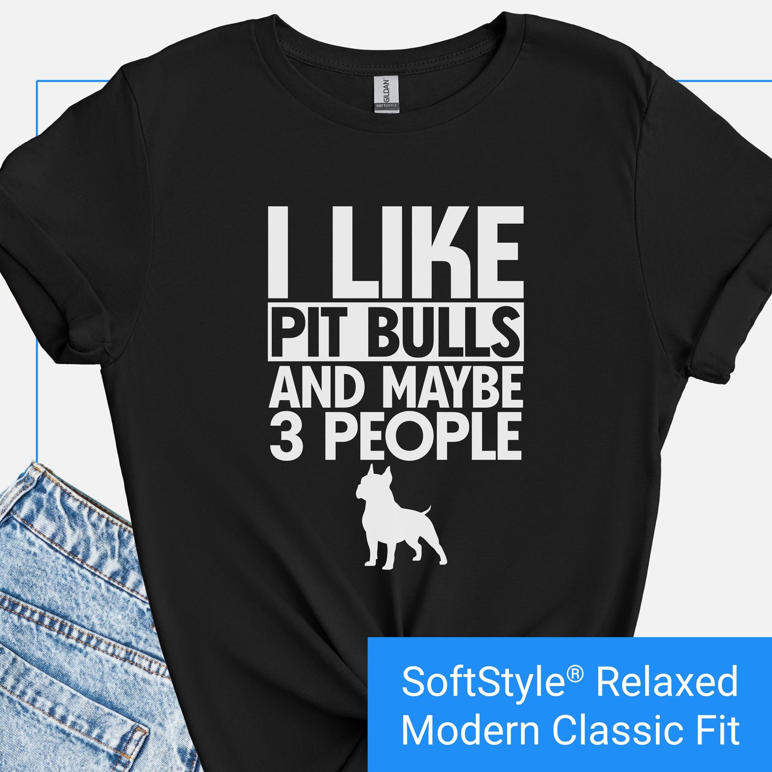 I Like Pit Bulls and Maybe 3 People, Pit Bull T-Shirt, Pit Bull Lover Tee, Funny Pit Bull Gifts, Gift for Pit Bull Owners, Funny Dog Shirt 4XL