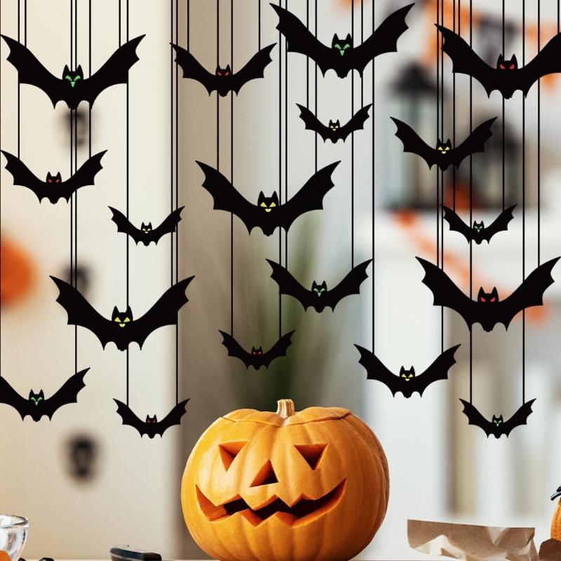 Scary Hanging Bat Decorations Ceiling Hanging Ornament for Living Room Bedroom Indoor and Outdoor Use