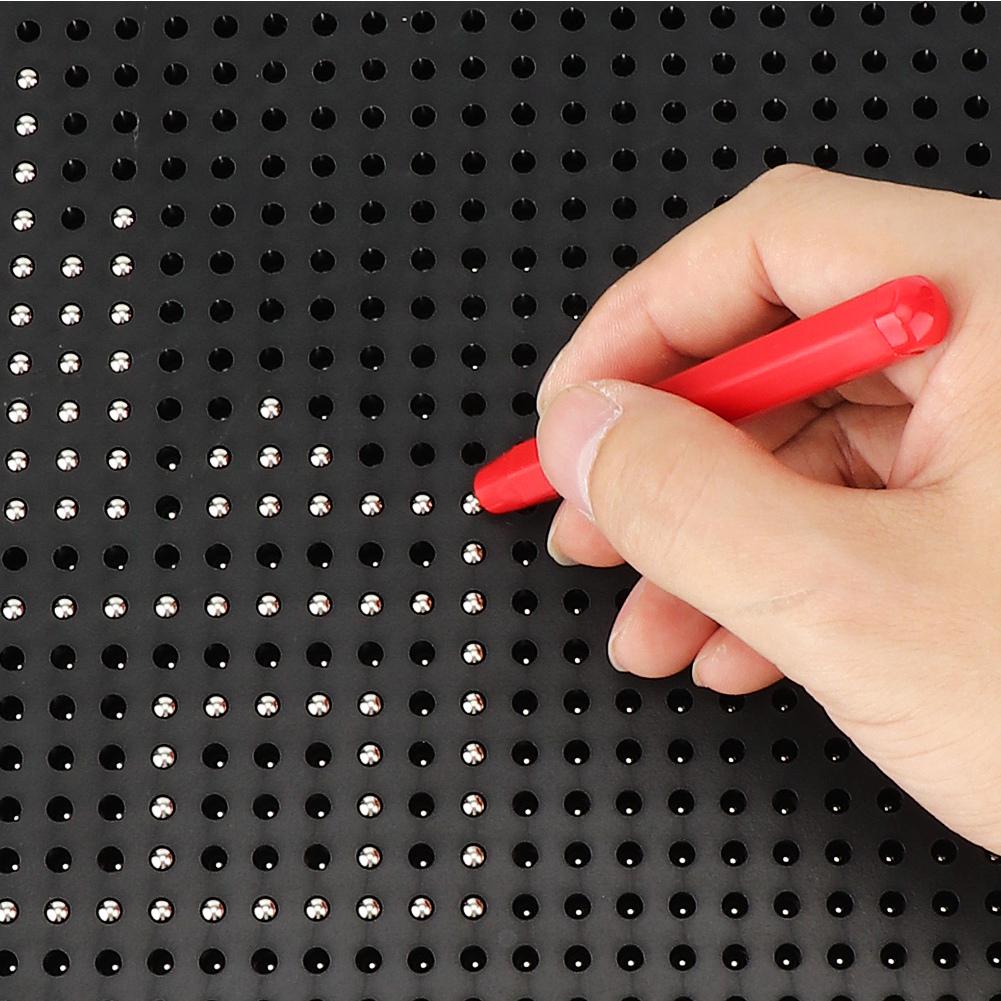 714pcs Magnetic Beads Drawing Writing Pad Sketch Board with Pen Kids Educational Toys (Red)