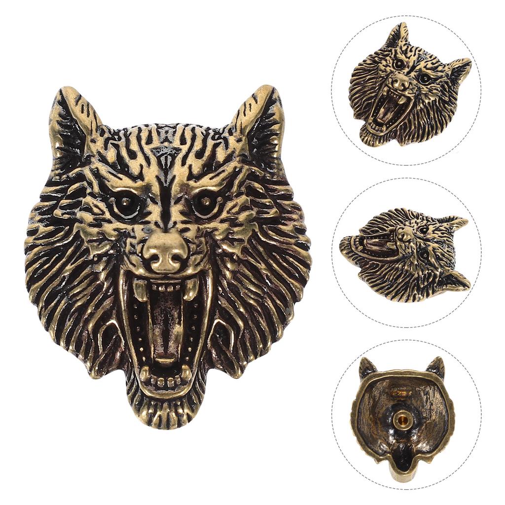 2 Pcs Brass Vintage Wolf Bag Buckle Concho Snap Fastener Clasp Rivet For DIY Craft Accessory Metal Garment Rivets