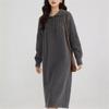 Women's Elegant Twisted Knit Sweater Dress - Petite, Versatile, Slimming, and Thickened for Autumn/Winter.