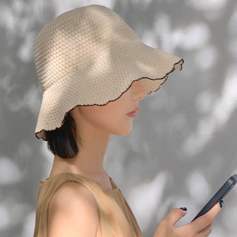 Women's Hat Summer Thin Breathable Spring and Autumn Sunshade Knitted Fisherman Hat