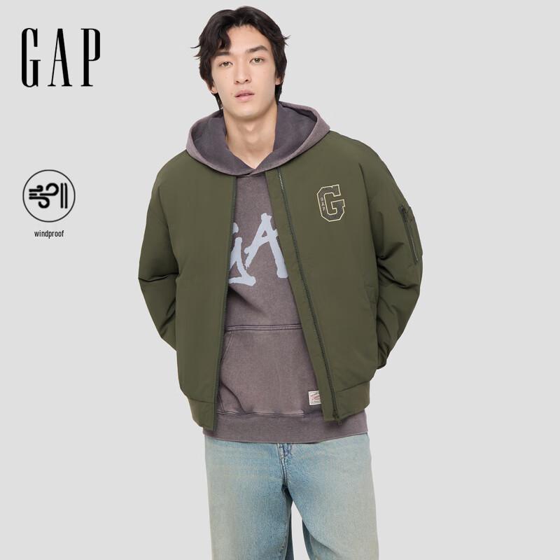 

Gap Men s Big G Embroidered Baseball Collar Puffer Jacket M