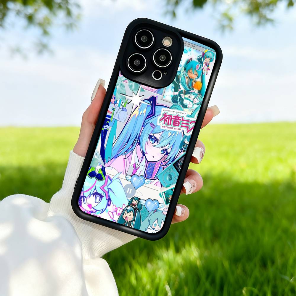 H-Hatsune M-Miku Anime Silicone Soft Phone Case For IPhone 17 Pro Max 16 Pro 15 14 13 12 11 17 Air 16E Plus Soft Cover