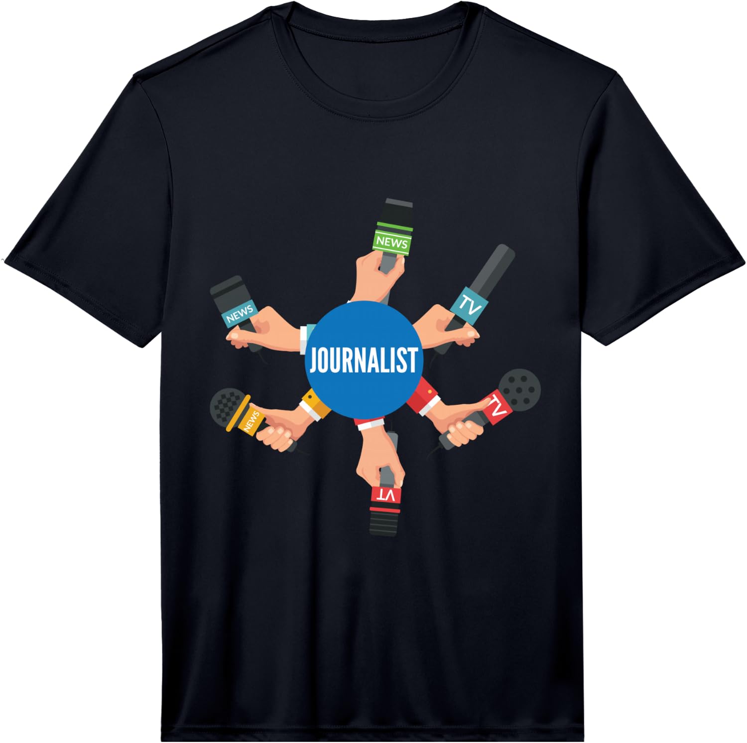 Funny News Reporter Microphone Journalist B-Day Gift Performance T-Shirt Unisex T-Shirt M