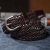 Hand-woven belt for men and women, summer decoration, large size versatile belt without holes, brown belt, extended trend.