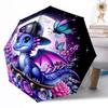 Dragon amidst floral splendor Outdoor Automatic Umbrella Sturdy 8 Rib Durable Plastic Iron Outdoor Daily Use Outdoor Accessory Perfect Gift Friends