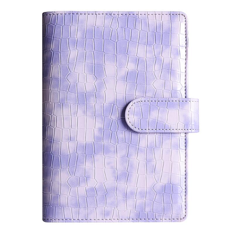 A6 Crocodile Grain Tie-dye Macaron Loose-leaf Budget Binder & Savings Journal Set