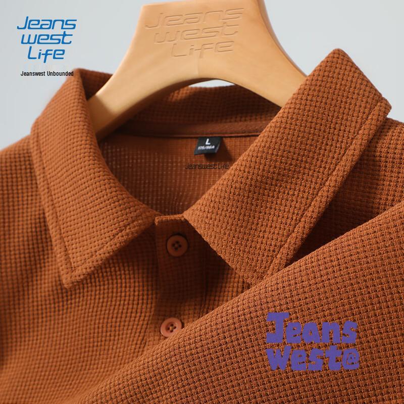 JEANSWEST LIFE Men s Loose Fit Long Sleeve Polo Shirt L
