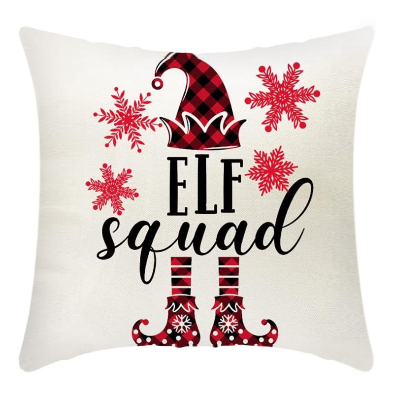 Christmas Throw Pillowcase Home Nordic Holiday Decoration Linen Super Soft Short Plush Sofa Pillowcase