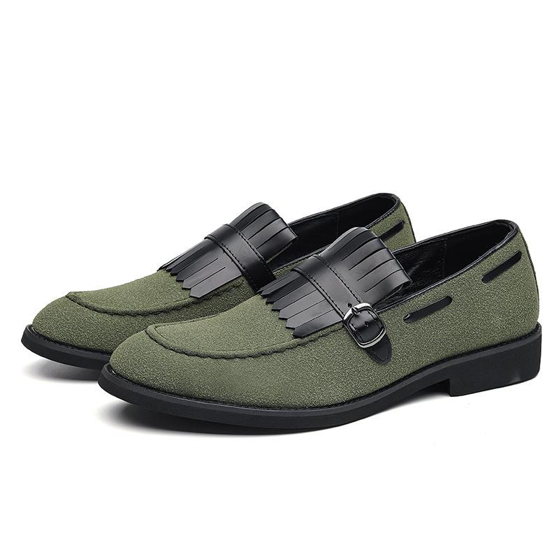 Large size new men's shoes casual leather shoes fashion British style foot shoes Korean version of trendy men's loafers