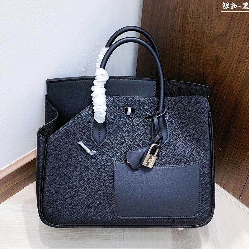 2025 Neuer Stil Reißverschluss Ledertasche 30cm Doppelseitig Unregelmäßig Echtes Leder Damenhandtasche High-End Handgefühl Henkeltasche