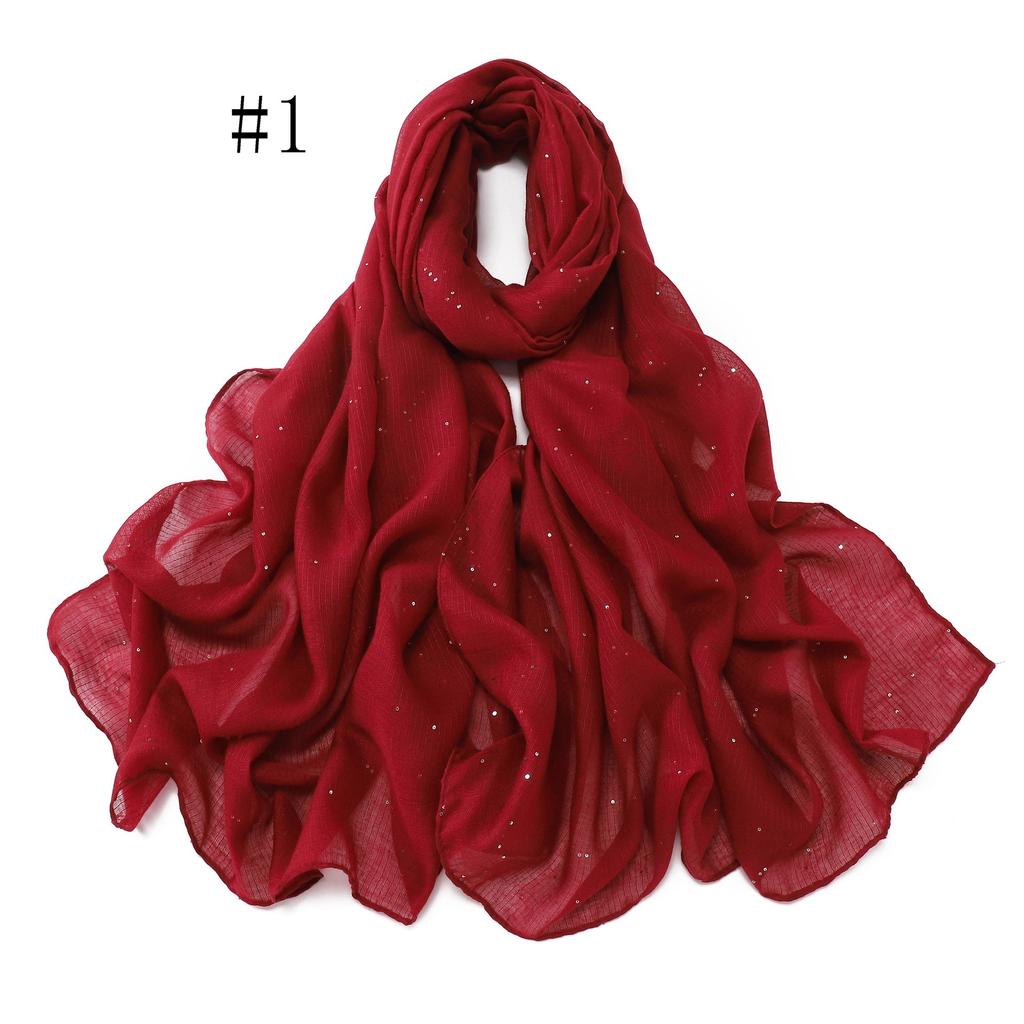 New Shiny Rayon Hijab Scarf For Woman Muslim Hijabs Shawls Cotton Linen Headband Fashion Long Wraps Female Islam Turban Scarves