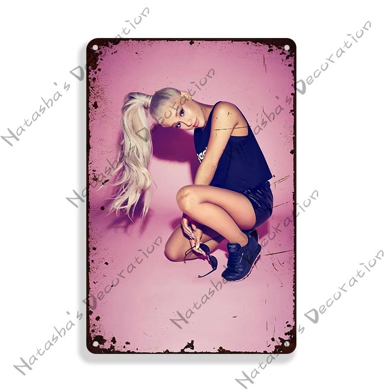 Ariana Grande Metal Signs Music Vintage Poster Rusty Retro Poster Home Man Cave Garage Club Industrial Decoration Metal Plate