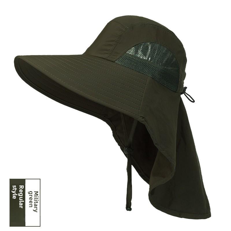 

Мужская широкополая шляпа от солнца с защитой лица и шеи для рыбалки на открытом воздухе One Size светло-серый