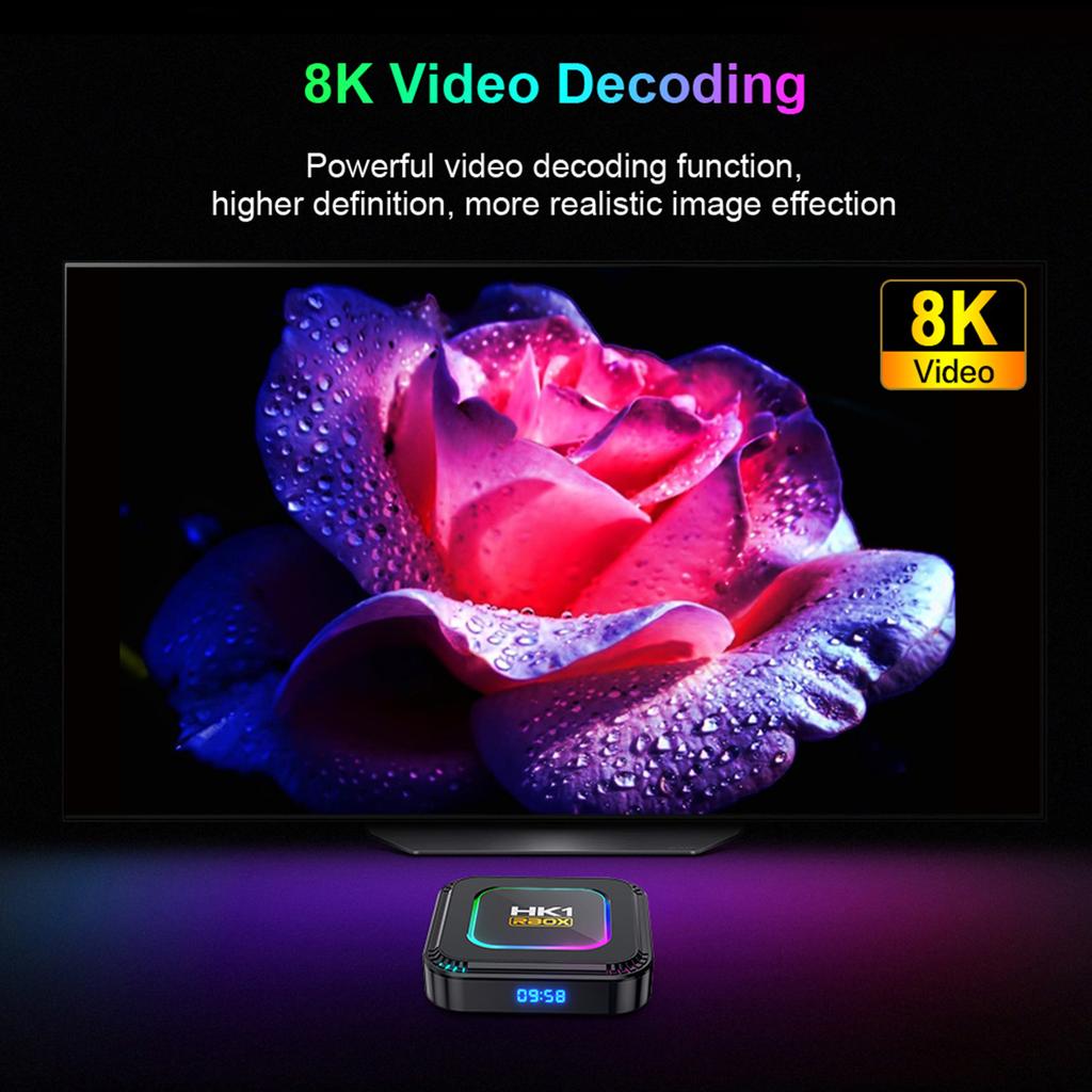 HK1 RBOX K8 Android 13.0 Smart TV Box RK3528 Quad-core UHD 4K Media Player H.265 Decoding HDR10+
