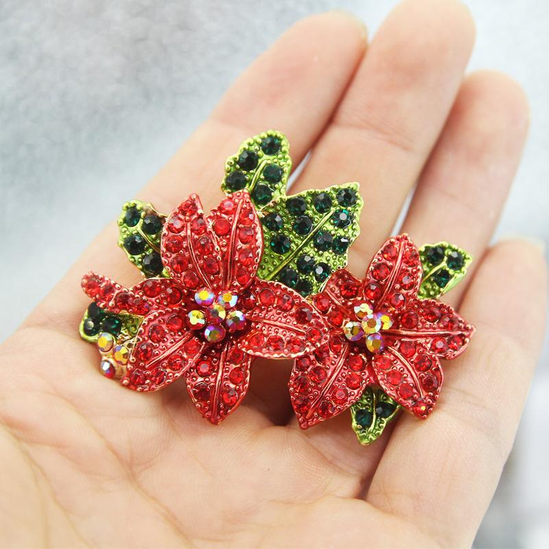 

Личность Геометрическая Красная Страза Двойная Цветочная Брошь Цветочная Брошь Ретро Полная Дрель Брошь