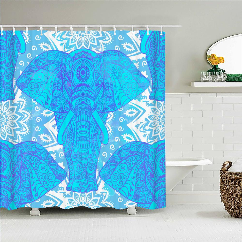 Indian Bohemian Style Shower Curtain Bathroom Waterproof Cloth Printed Mandala Decoration Bath Curtains large 240x180 With Hooks