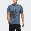 Adidas Sports Style Round Neck Short Sleeve T-Shirt Men Tops Trace-Blue FM9350