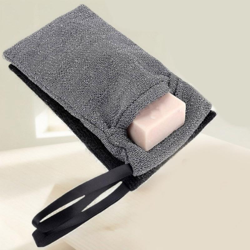 Reusable Soap Holder Exfoliating Mesh Soap Pouch Bath Accessories Hanging Loop for Space Saving Durability Nylon Mesh
