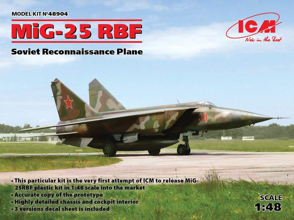 ICM scale Soviet Air Force RBF plastic model kit 48904 1/48 MiG-25