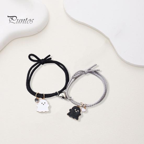 

2 шт. эластичная веревка с магнитом в виде сердца на присоске, браслет на Хэллоуин с призраком, браслет для пары, мужской и женский ювелирный подарок