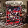 Soccer Theme Throw Blanket Custom Name Text Personalized Blanket Soft Cozy Blanket for Home Sofa Bed
